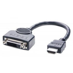 Adapteris - LINDY DVI-D M/F į HDMI M, 0,2 m, Juodas