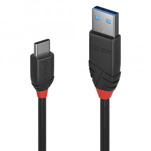 USB Laidas - LINDY Black Line USB 3.2 Type A į C Laidas M/M, 10Gbps, 1.5 m, Juodas
