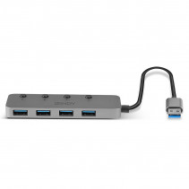 USB Hub - LINDY 4 Prievadų USB 3.0 Hub su Maitinimo/Išjungimo Jungikliais, 5 Gbps, Type A