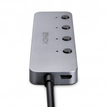 USB Hub - LINDY 4 Prievadų USB 3.0 Hub su Maitinimo/Išjungimo Jungikliais, 5 Gbps, Type A