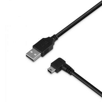 USB Laidas - LINDY Type A į Mini-B, 2 m, 90 laipsnių dešinysis kampas, USB 2.0