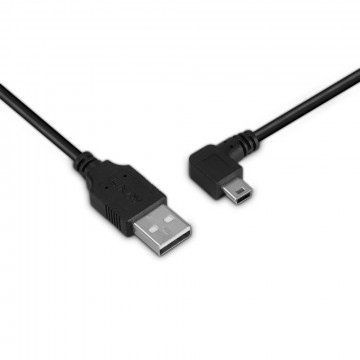 USB Laidas - LINDY Type A į Mini-B, 2 m, 90 laipsnių dešinysis kampas, USB 2.0