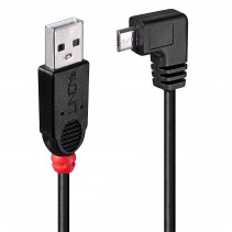 USB Laidas - LINDY Type A į Micro-B, 2 m, Dešinės Pusės Jungtis, USB 2.0