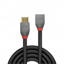 HDMI Prailginimo Laidas - LINDY Anthra Line HDMI M/F, Didelės Spartos, 4096x2160@60Hz, 2 m, Juodas
