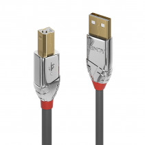 USB Laidas - LINDY Cromo Line USB 2.0 Type A į B Laidas, 7.5 m, Pilkas