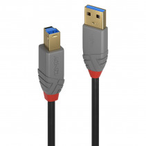 USB Laidas - LINDY Anthra Line USB 3.2 Type A į B Laidas M/M, 5Gbps, 2 m, Juodas