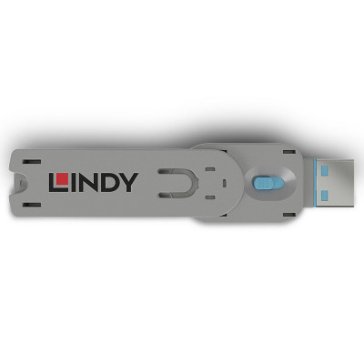 USB Priedas - LINDY USB A Prievado Blokavimo Raktas 18x75,16x12mm ABS Mėlynas