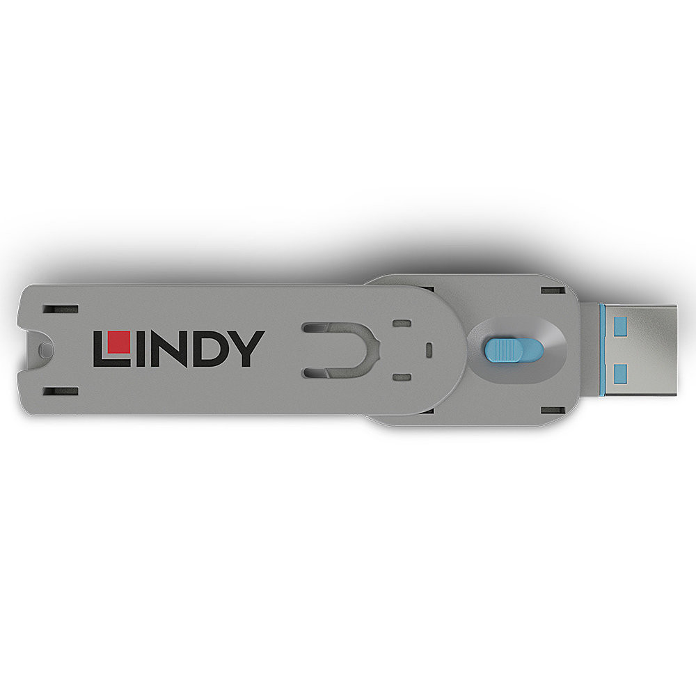 USB Priedas - LINDY USB A Prievado Blokavimo Raktas 18x75,16x12mm ABS Mėlynas