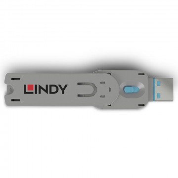 USB Priedas - LINDY USB A Prievado Blokavimo Raktas 18x75,16x12mm ABS Mėlynas