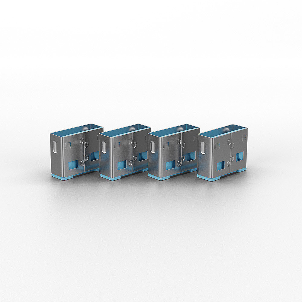 USB Prievado Blokatorius - LINDY USB Type A Prievado Blokatorius, 4 vnt. Mėlynas, su Raktu