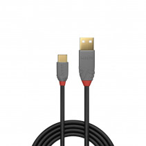 USB Laidas - LINDY Anthra Line USB 2.0 Type A į C Laidas M/M, 2 m, Juodas