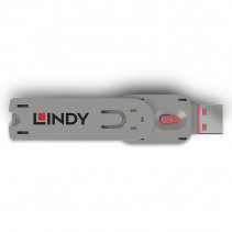 USB Prievado Blokatorius - LINDY USB A Prievado Blokatoriaus Raktas, Nr. 40450 ir 40460, 18x75.16x12mm, Rožinis