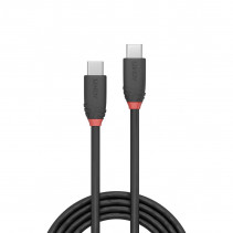 USB Laidas - LINDY Black Line USB 3.2 Type C Laidas M/M, 20Gbps, 60W PD, 1 m, Juodas