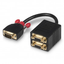 VGA Skirstytuvas - LINDY 2 Prievadų VGA Skirstymo Kabelis, 200 mm, Juodas