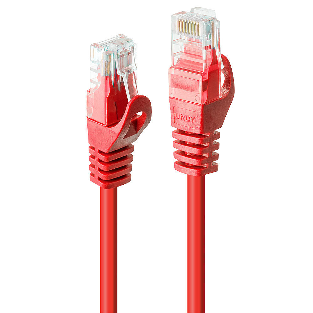 Tinklo Kabelis - LINDY Cat.6 U/UTP Tinklo Kabelis, RJ45, M/M, 250MHz, CCA, 2 m, Raudonas