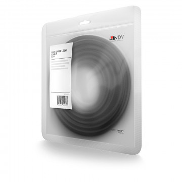 Tinklo Kabelis - LINDY RJ45 S/FTP LSZH Tinklo Kabelis, Cat.6A Jungtis, Cat.7 Raw, 1 m, Juodas