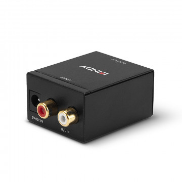 Garso Adapteris - LINDY Phono į TosLink ir Bendraašis ADC Adapteris 24-bit/48KHz, Juodas
