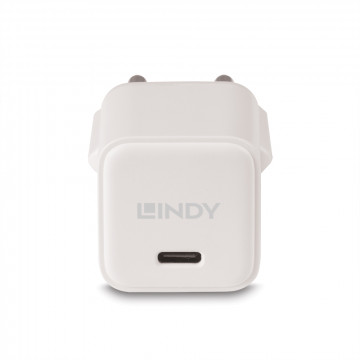 Įkroviklis - LINDY USB Type C GaN Įkroviklis, 20W, Baltas