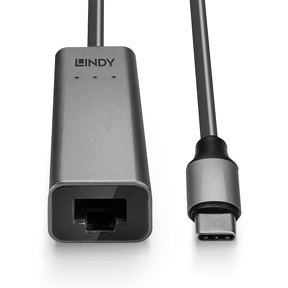 Tinklo Adapteris - LINDY USB 3.2 Type C į 2.5G Ethernet Konverteris, 5 Gbps, Sidabrinis
