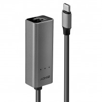 Tinklo Adapteris - LINDY USB 3.2 Type C į 2.5G Ethernet Konverteris, 5 Gbps, Sidabrinis
