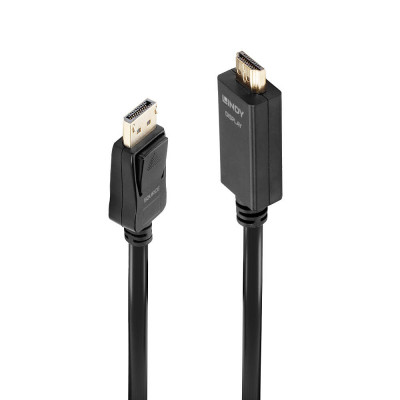 Adapteris - LINDY Display Port į HDMI 4K30Hz Adapterio Kabelis, 0.5 m, Juodas