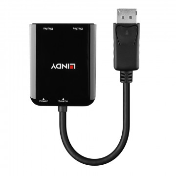 Adapteris - LINDY DisplayPort į 2 Port HDMI MST Hub, 3840x2160@30Hz, 5VDC, Maitinimo Šaltinis