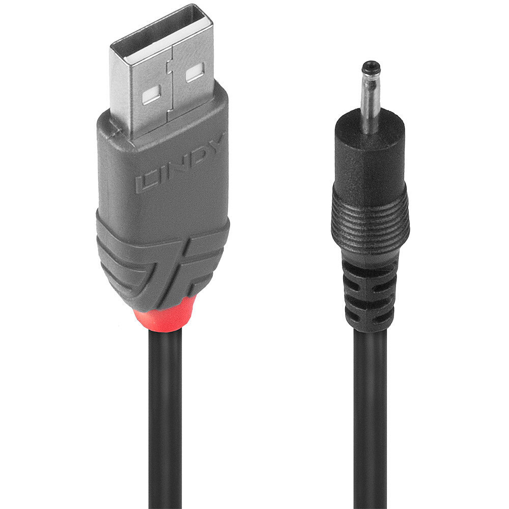 USB Laidas - LINDY USB 2.0 Type A į 2.5 mm DC Laidas, 1.5 m, Juodas