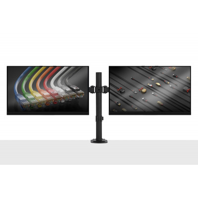 Monitoriaus Laikiklis - LINDY Dvigubas Reguliuojamas Monitoriaus Laikiklis 13-32", Juodas