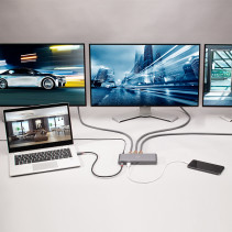 Kompiuterio Dokavimo Stotis - LINDY DST-Pro 5K XT, USB-C Nešiojamojo Kompiuterio Dokavimo Stotis, Trigubas 5K ekranas, 100W PD