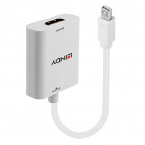 Adapteris - LINDY Mini DisplayPort 1.2 į HDMI 4K 60Hz Aktyvus Adapteris Konverteris, Baltas
