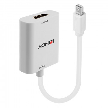 Adapteris - LINDY Mini DisplayPort 1.2 į HDMI 4K 60Hz Aktyvus Adapteris Konverteris, Baltas