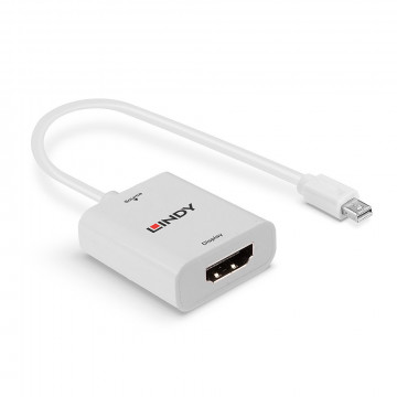 Adapteris - LINDY Mini DisplayPort 1.2 į HDMI 4K 60Hz Aktyvus Adapteris Konverteris, Baltas