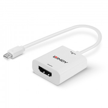 Adapteris - LINDY Mini DisplayPort 1.2 į HDMI 4K 60Hz Aktyvus Adapteris Konverteris, Baltas