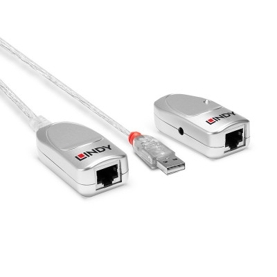 USB Prailginimo Laidas - LINDY USB 1.1 Cat.6 Prailginimo Laidas, 50 m, Skaidrus