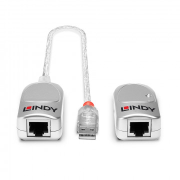 USB Prailginimo Laidas - LINDY USB 1.1 Cat.6 Prailginimo Laidas, 50 m, Skaidrus