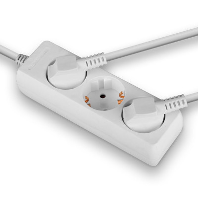 Prailgintuvas - LINDY 3 Lizdų Schuko Prailgintuvas, 3500W, 250VAC, 1.4 m, Baltas