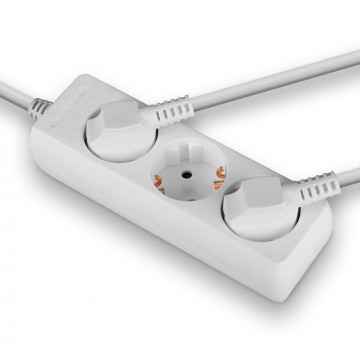 Prailgintuvas - LINDY 3 Lizdų Schuko Prailgintuvas, 3500W, 250VAC, 1.4 m, Baltas