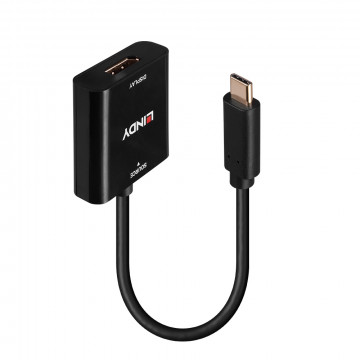 Adapteris - LINDY USB Type C į DisplayPort 4k144 Konverteris, Juodas