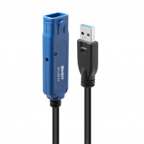 USB Prailginimo Laidas - LINDY USB 3.0 Aktyvus Prailginimo Laidas, 5 Gbps, 20 m, Juodas