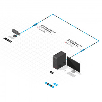 USB Prailginimo Laidas - LINDY USB 3.0 Aktyvus Prailginimo Laidas, 5 Gbps, 20 m, Juodas