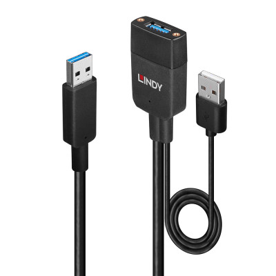 USB Laidas - LINDY Hibridinis USB 3.2 Type A Laidas, 10Gbps, 35 m, Juodas