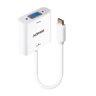 Adapteris - LINDY USB Type C į VGA Konverteris, Baltas