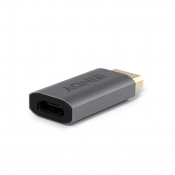 Adapteris - LINDY DisplayPort į HDMI Aktyvus Keitiklis, 8K60Hz, 3840x2160@120Hz, 48Gbps, Pilkas