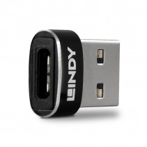 Adapteris - LINDY USB 2.0 Žemo Profilio Type A į Type C Adapteris, 480 Mbps, Juodas