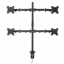 Monitorių Laikiklis - LINDY Quad Display Bracket 4x17''-28'', Maks. 7kg, Juodas