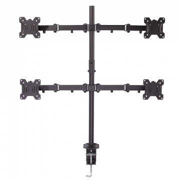 Monitorių Laikiklis - LINDY Quad Display Bracket 4x17''-28'', Maks. 7kg, Juodas