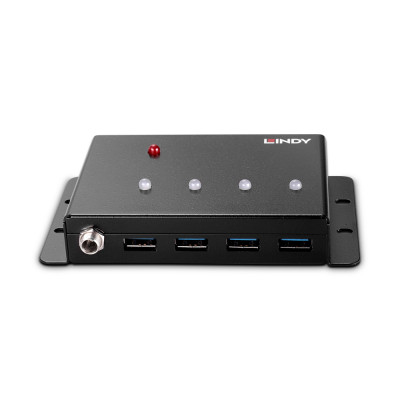 USB Hub - LINDY 4 Prievadų USB 3.0 Metalinis Hub 5Gbps su Montavimo Laikikliais