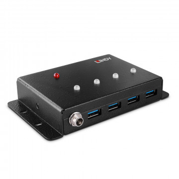 USB Hub - LINDY 4 Prievadų USB 3.0 Metalinis Hub 5Gbps su Montavimo Laikikliais