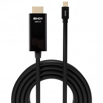Adapteris - LINDY Mini-DisplayPort į HDMI, 4K30Hz, 3840x2160@30Hz, 3 m, Juodas