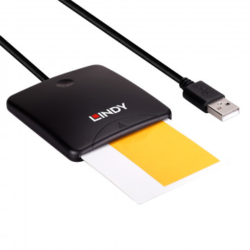 Išmanusis Kortelių Skaitytuvas - LINDY USB 2.0 Išmanusis Kortelių Skaitytuvas, Juodas